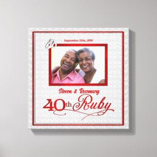 Lienzo Aniversario de bodas de rubí 11x11-inch 40º Foto