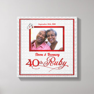 Lienzo Aniversario de bodas de rubí 11x11-inch 40º Foto