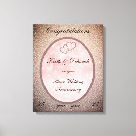 Lienzo Aniversario del Boda de Plata personalizable
