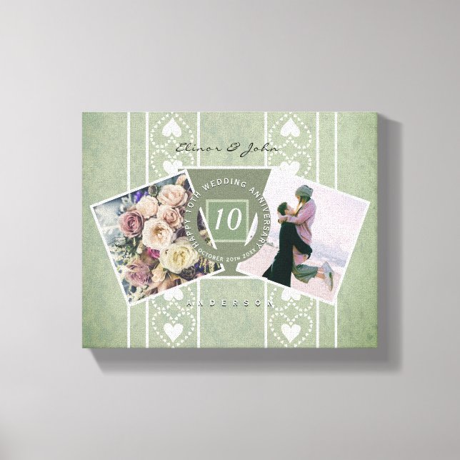 Lienzo Aniversario personalizado 2 Fotos+Plantillas (Anverso)