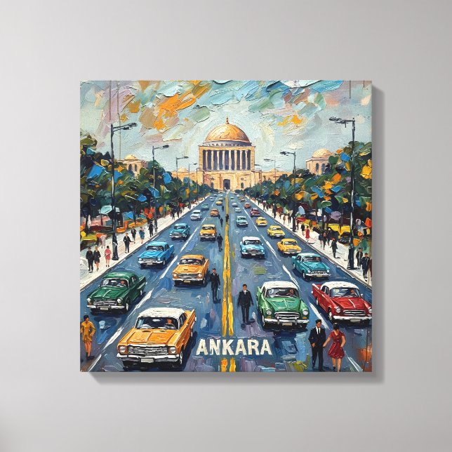 Lienzo Ankara Turkey Golden Dome Vintage Stretched Canvas (Anverso)