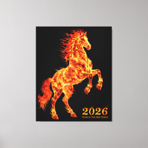 Lienzo Año 2026 del Caballo de Fuego