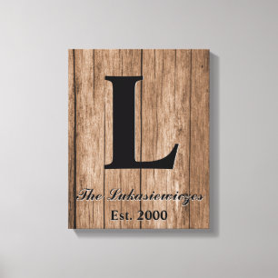 Lienzo Año Monogramado de Aniversario Boda Personalizado