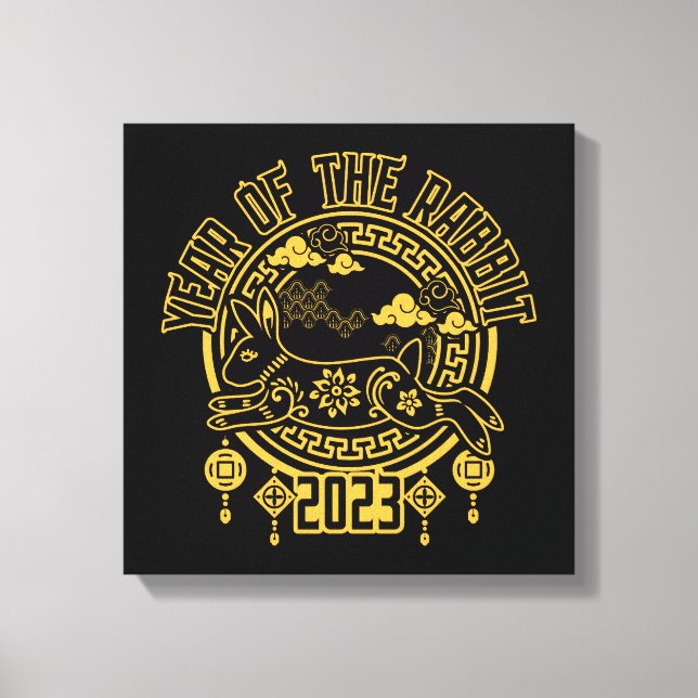 Lienzo Año nuevo lunar chino del conejo (Anverso)