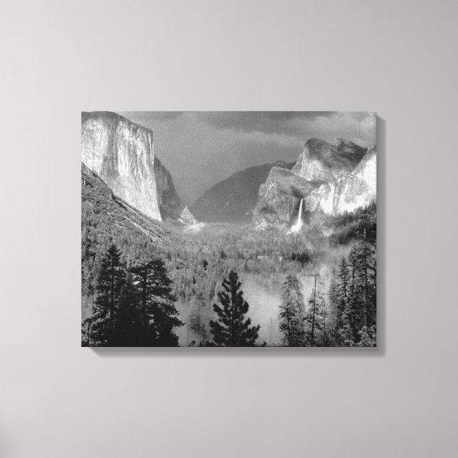 Lienzo ANSEL ADAMS - Valle Yosemite, Tormenta eléctrica ( (Anverso)