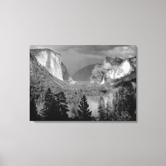 Lienzo ANSEL ADAMS - Valle Yosemite, Tormenta eléctrica ( (Anverso)