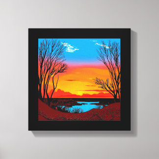 Lienzo Antecedentes del desierto abstracto #2