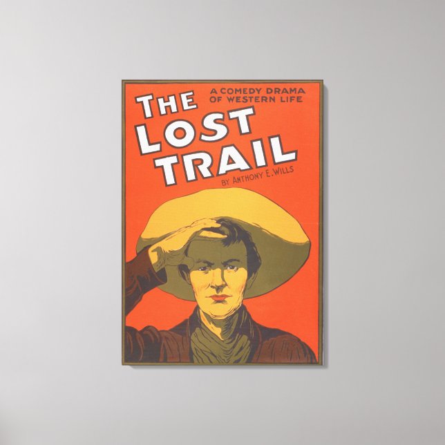 Lienzo Anthony E. Wills "The Lost Trail" Teatro Wester (Anverso)