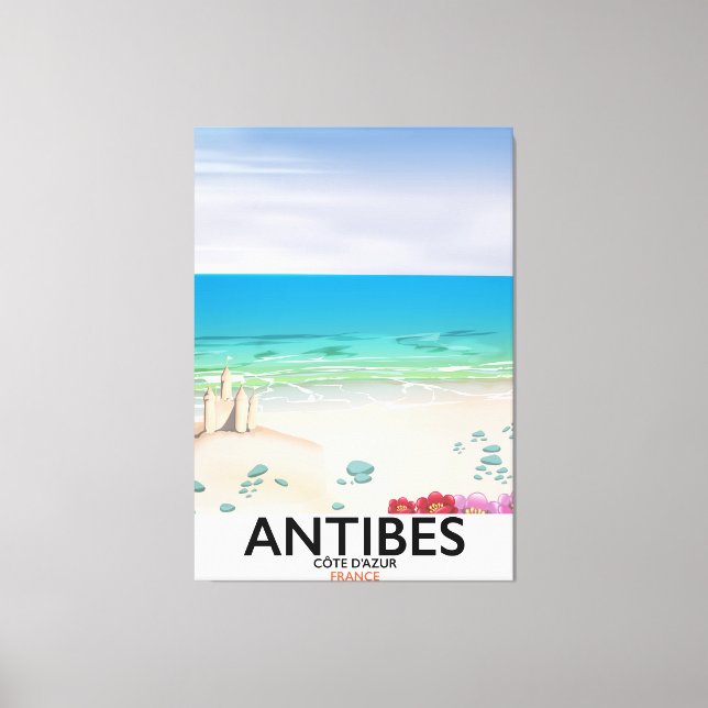 Lienzo Antibes France Beach poster (Anverso)