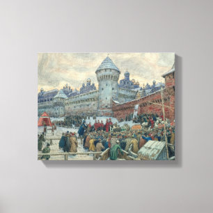 Lienzo Antigua Moscú, salida después de una pelea