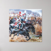 Antigua pintura de la escena de la batalla napoleó