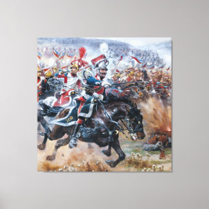 Lienzo Antigua pintura de la escena de la batalla napoleó