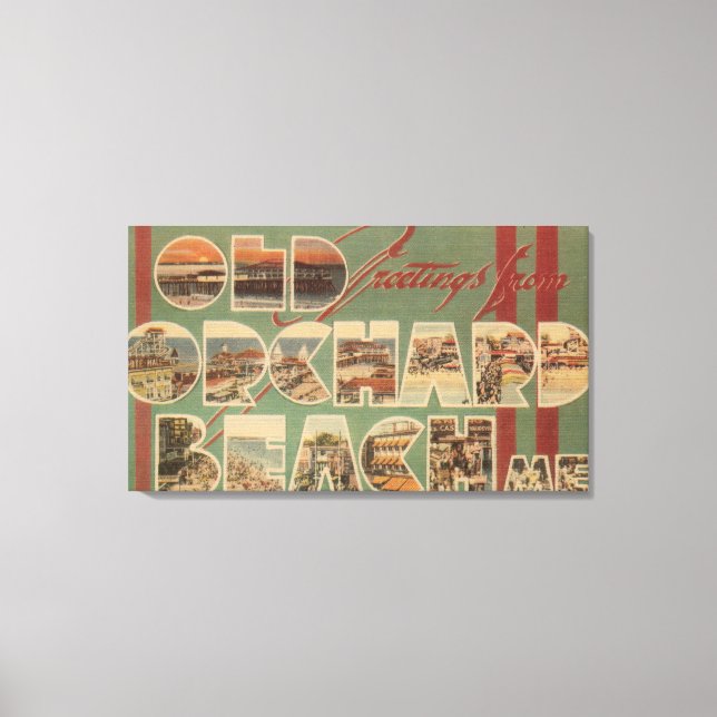 Lienzo Antigua playa de Orchard, Maine - Escenas de letra (Anverso)