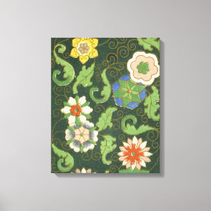 Lienzo Antiguo patrón chino de cloisonné: jade verde