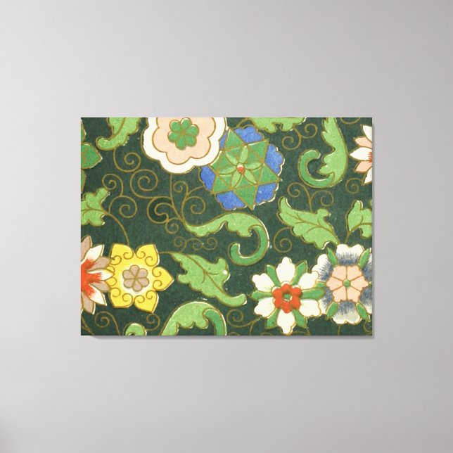 Lienzo Antiguo patrón chino de cloisonné: jade verde (Anverso)