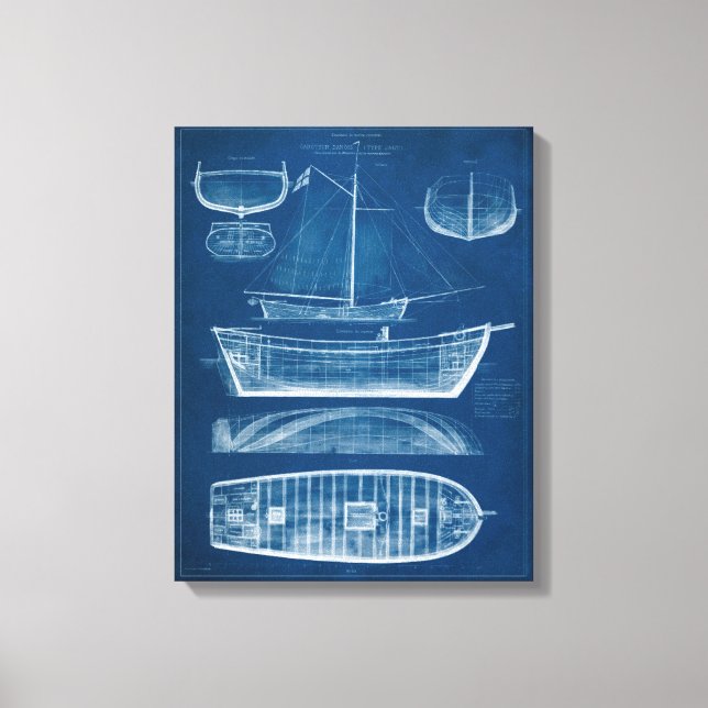 Lienzo Antiguo plan de barco II (Anverso)