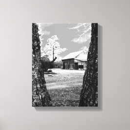 Lienzo Antiguos graneros rurales País Foto en blanco y ne