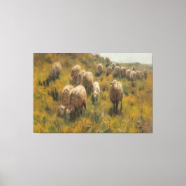 Lienzo Antique Sheep Pasture Vintage Farmhouse Country 