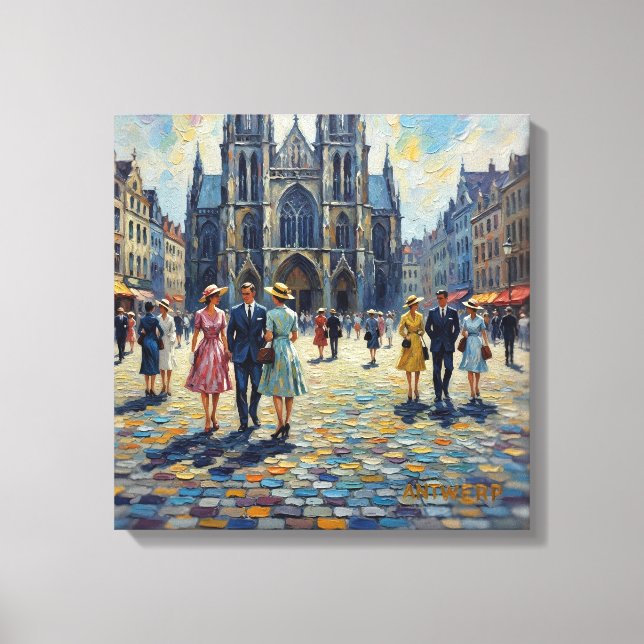 Lienzo Antwerp Belgium Cathedral Square Home Decor (Anverso)