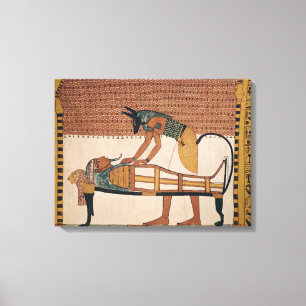 Lienzo Anubis asiste a la momia de Sennedjem