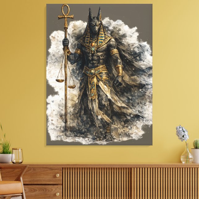 Lienzo Anubis Canvas Art Ancient Egyptian Mythology Decor (Insitu (Sala de estar))