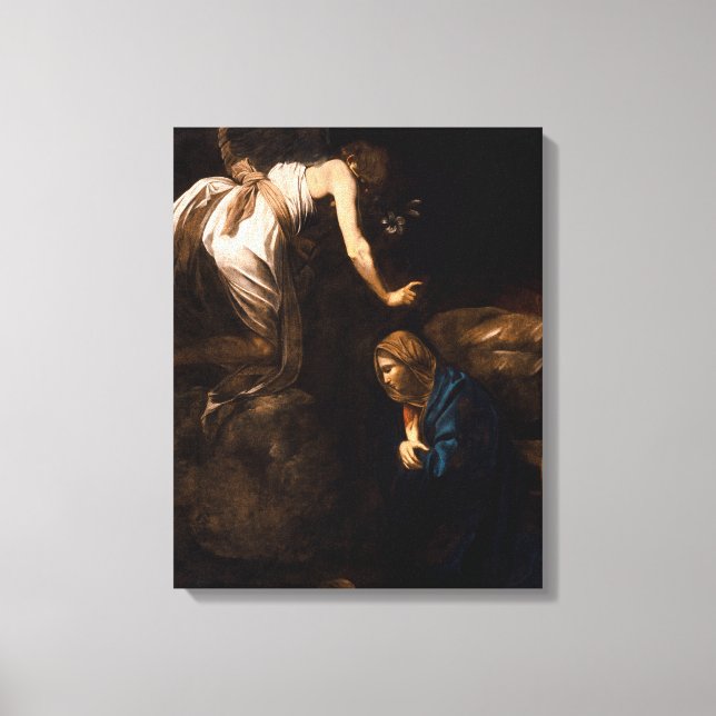 Lienzo Anunciación de Caravaggio (1608) (Anverso)