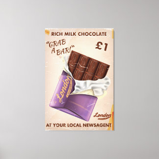 Lienzo Anuncio de chocolate británico de época.