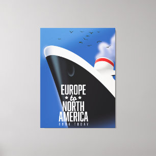 Lienzo Anuncio de crucero de Europa a Norteamérica