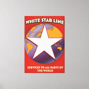 Lienzo Anuncio de crucero de la línea White Star. Lona Pr