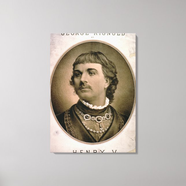 Lienzo Anuncio de "George Rignold como Henry V" (col. (Anverso)