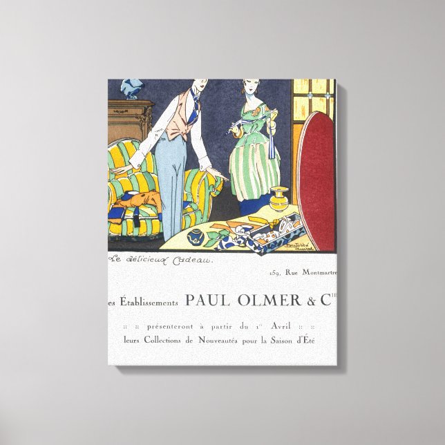 Lienzo Anuncio de la colección de verano de Paul Olmer, (Anverso)
