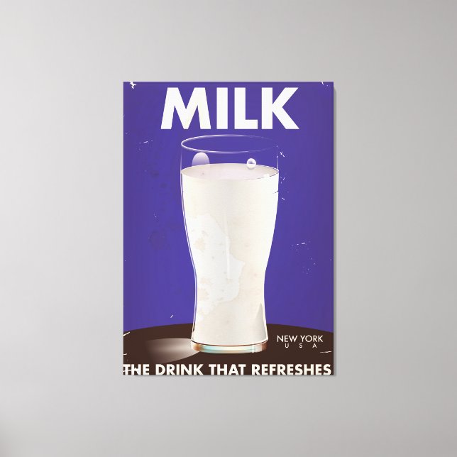 Lienzo Anuncio de leche vintage (Anverso)