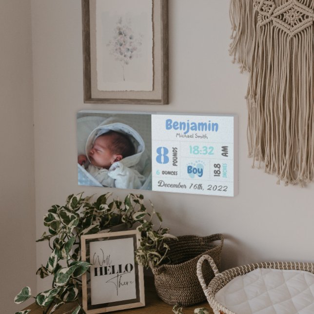 Lienzo Anuncio de nacimiento de foto Keepsake familiar (Subido por el creador)