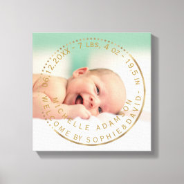 Lienzo Anuncio de nacimiento de oro foto de Keepsake Gems