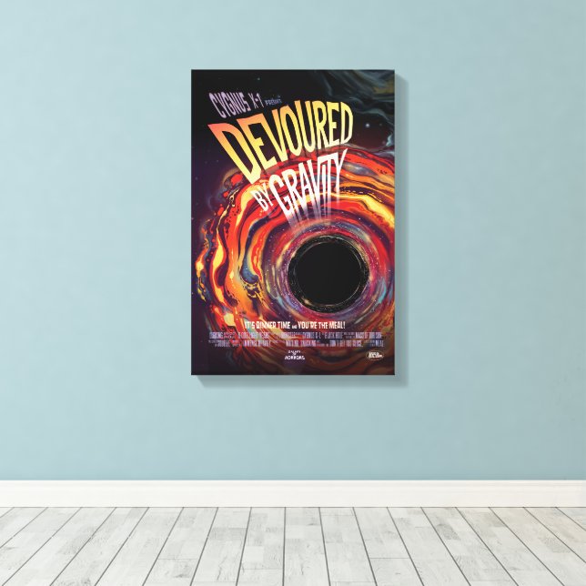 Lienzo Anuncio de película de terror de ciencia ficción,  (Insitu (piso de madera))