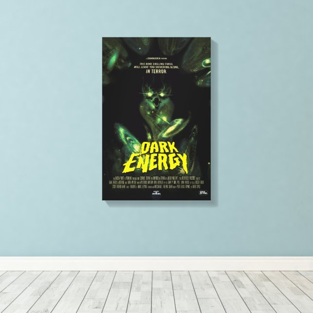 Lienzo Anuncio de película de terror sobre ciencia ficció (Insitu (piso de madera))