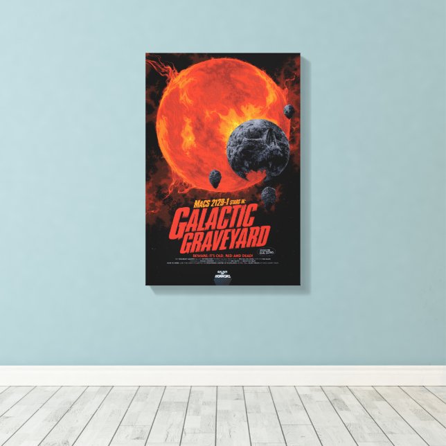 Lienzo Anuncio de película de terror sobre ciencia ficció (Insitu (piso de madera))