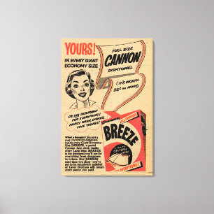 Lienzo Anuncio de polvo de lavado de vintage de 1955