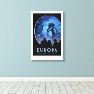 Lienzo Anuncio de viajes de ciencia ficción, Moon Europa