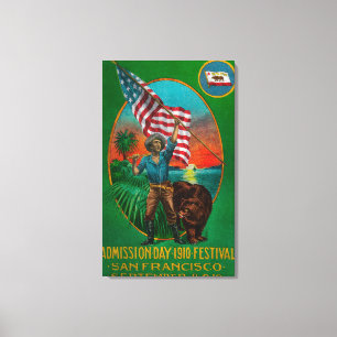 Lienzo Anuncio del día de admisión, festival del estado