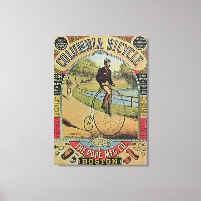 Lienzo Anuncio para la bicicleta de Columbia (Anverso)