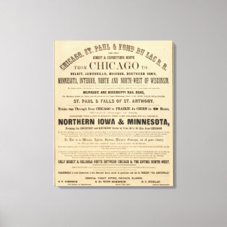 Lienzo Anuncio sobre el lago Superior Iowa y Minnesota