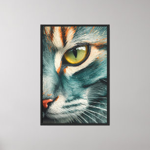 Lienzo Apariencia de pintura al óleo de gato abstracto en