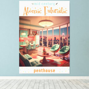Lienzo Apartamento ático futurista atómico