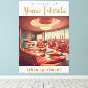 Lienzo Apartamento urbano futurista atómico