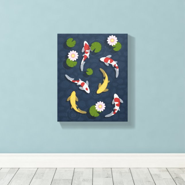Lienzo Apelación japonesa de pescado Koi 3 (Insitu (piso de madera))