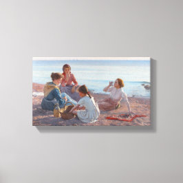 Lienzo Aperitivo picnic en la playa (escenario marítimo i