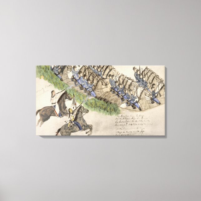 Lienzo Apertura de la batalla del Cuerno Pequeño (tinta) (Anverso)
