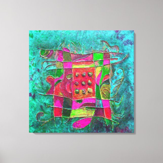 Lienzo "Apertura Turquesa" por Paul Buică (Anverso)