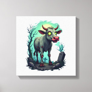 Lienzo Apocalipsis de vaca zombie